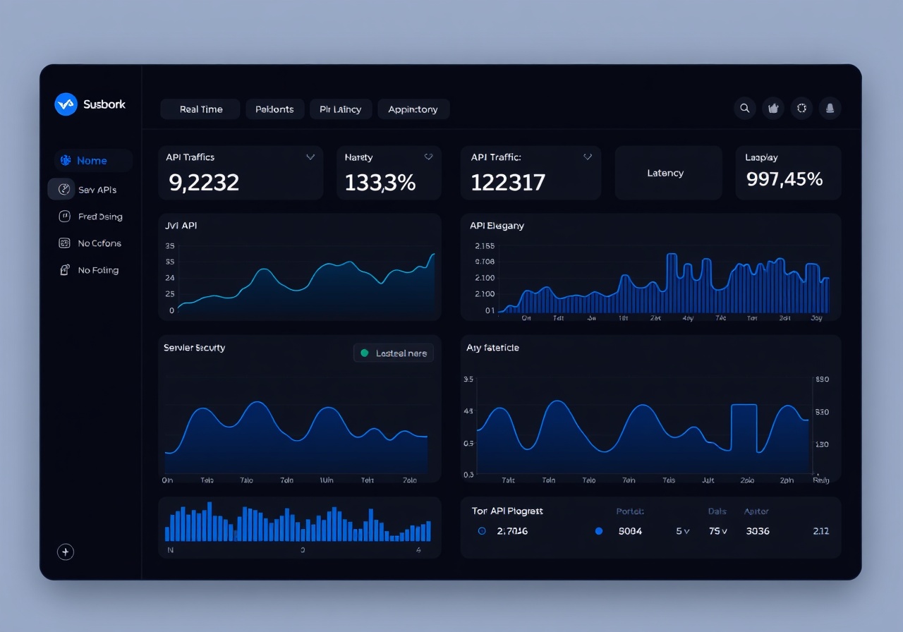 FluxGate dashboard showing real-time request metrics, latency graphs, and active route health status